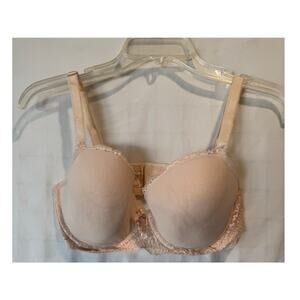 Victoria's Secret Dream Angels Lined Demi lace bra 34DD cream underwire delicate